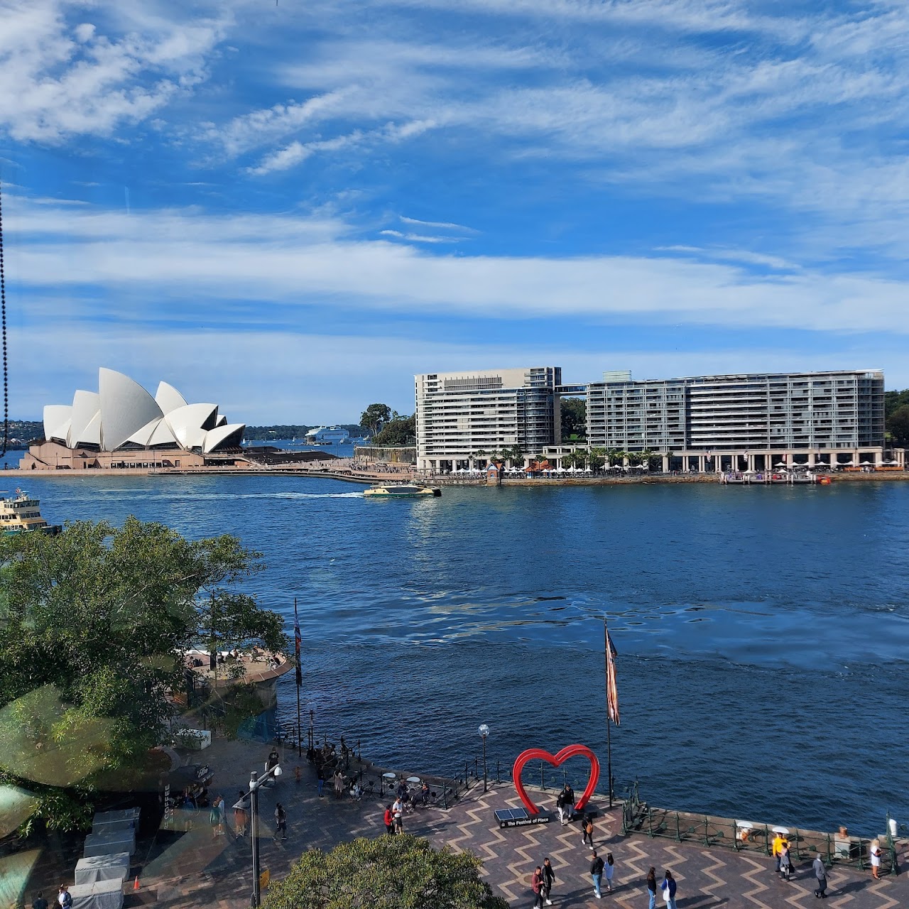 Sydney Opera House and Circular Quay harbour view from MCA Cafe